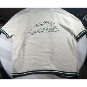 BooHooMen Oversized Knitted Baseball Shirt Short Sleece Button‎ Down Size L